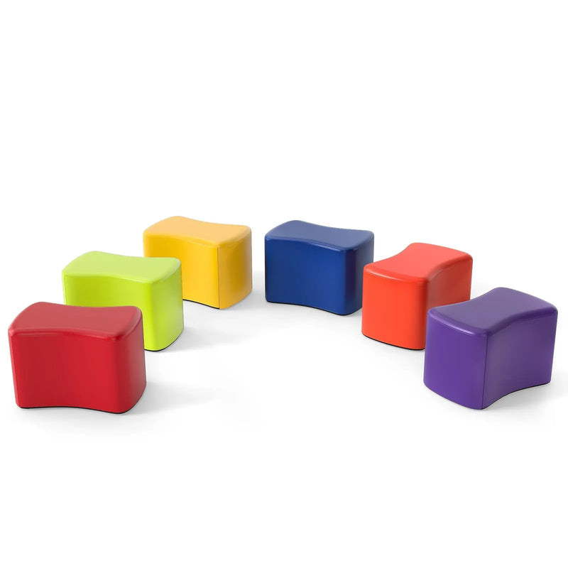 Modular Stool Set for Kids 6 PCS Butterfly Stools-Multicolor by DirectDeals