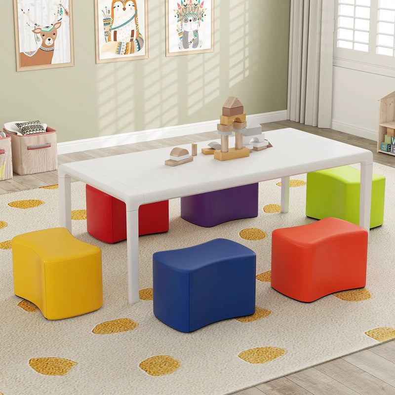 Modular Stool Set for Kids 6 PCS Butterfly Stools-Multicolor by DirectDeals