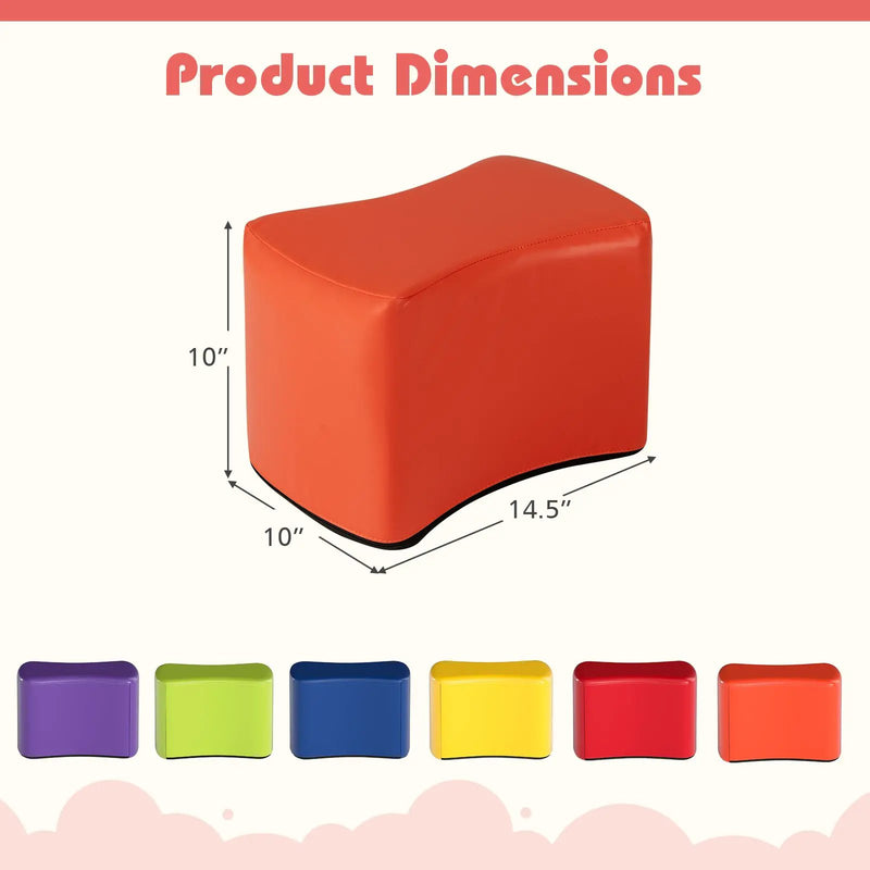 Modular Stool Set for Kids 6 PCS Butterfly Stools-Multicolor by DirectDeals