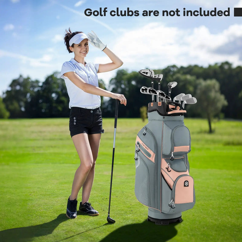 Molded Lock Top Golf Cart Bag with 14-Way Full Length Dividers and 11 Pockets by DirectDeals