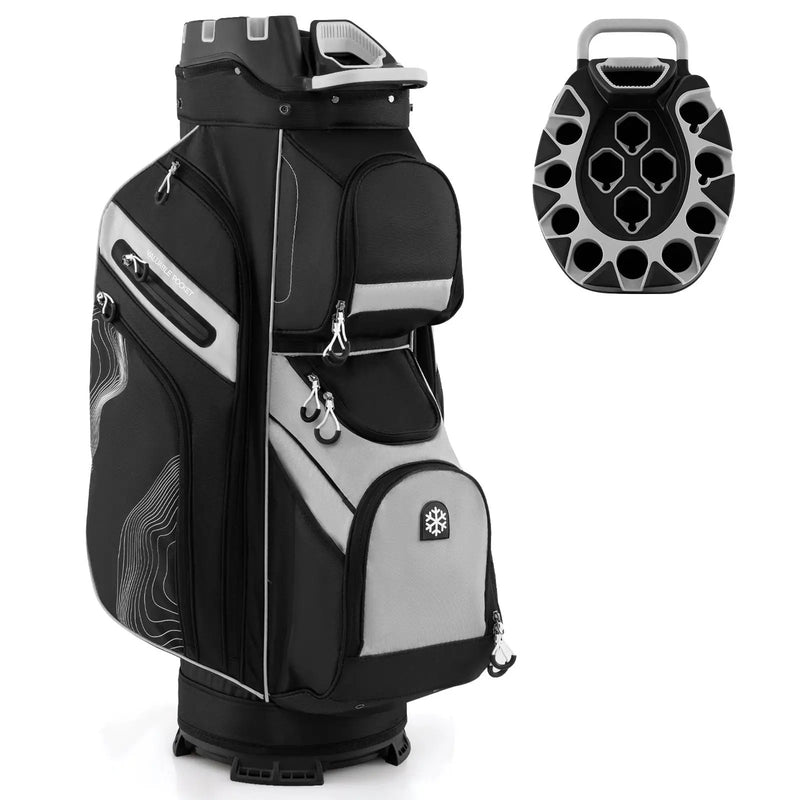 Molded Lock Top Golf Cart Bag with 14-Way Full Length Dividers and 11 Pockets by DirectDeals