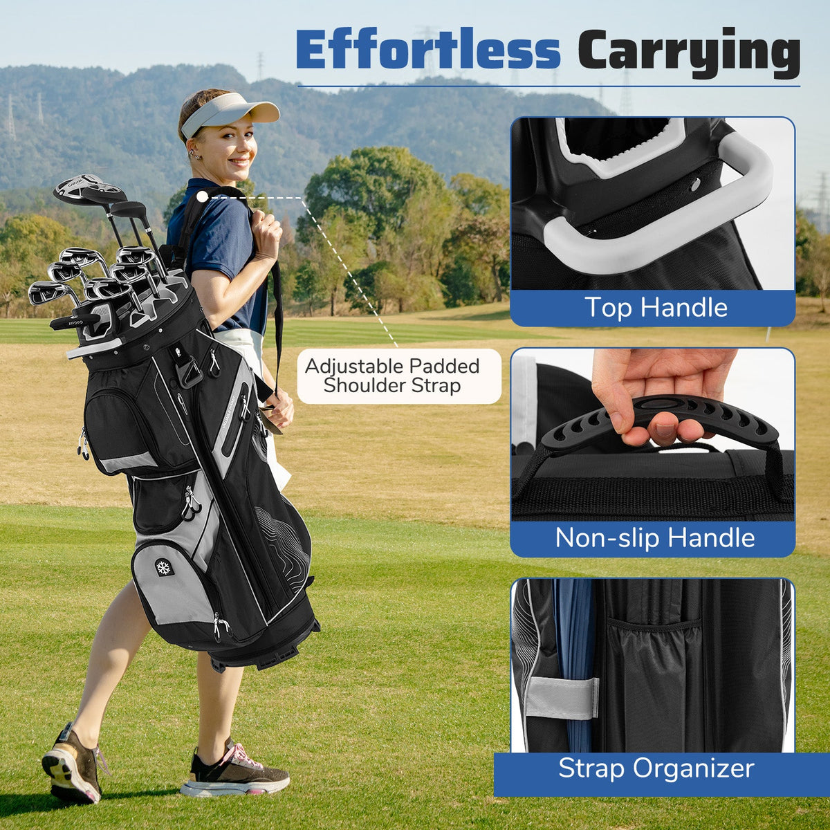 Molded Lock Top Golf Cart Bag with 14-Way Full Length Dividers and 11 Pockets, photo 30 of 36