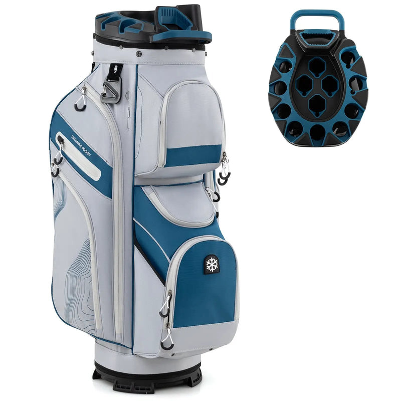 Molded Lock Top Golf Cart Bag with 14-Way Full Length Dividers and 11 Pockets by DirectDeals