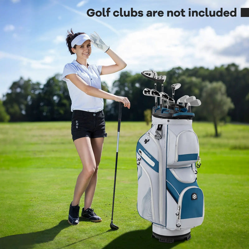 Molded Lock Top Golf Cart Bag with 14-Way Full Length Dividers and 11 Pockets by DirectDeals