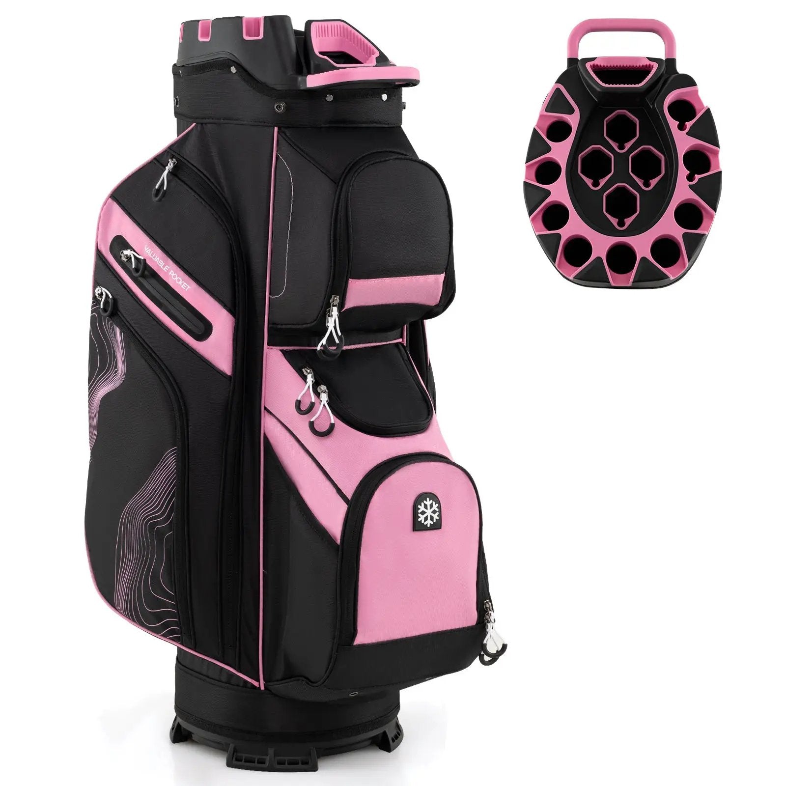 Molded Lock Top Golf Cart Bag with 14-Way Full Length Dividers and 11 Pockets by DirectDeals