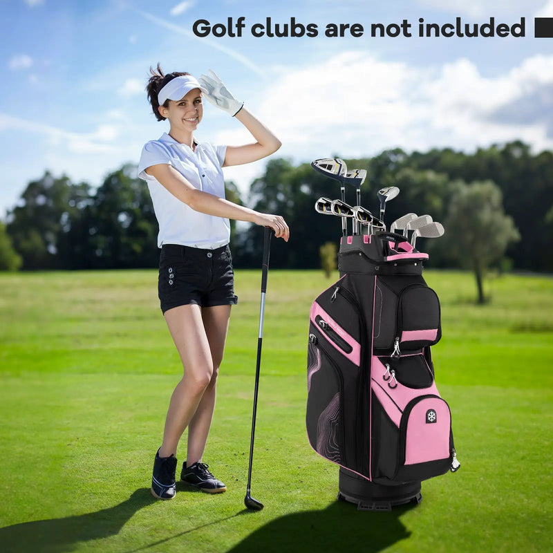 Molded Lock Top Golf Cart Bag with 14-Way Full Length Dividers and 11 Pockets by DirectDeals
