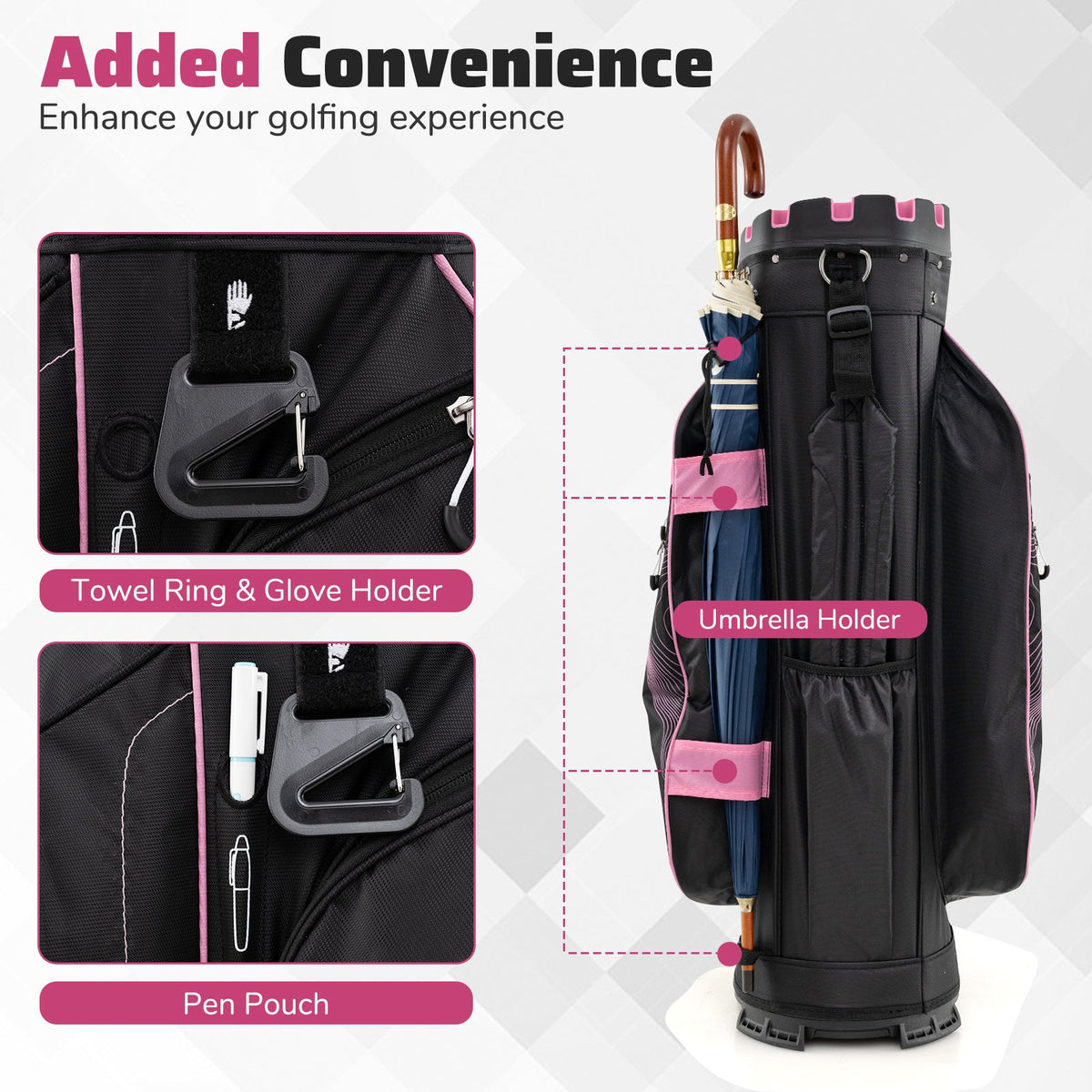 Molded Lock Top Golf Cart Bag with 14-Way Full Length Dividers and 11 Pockets, photo 25 of 36