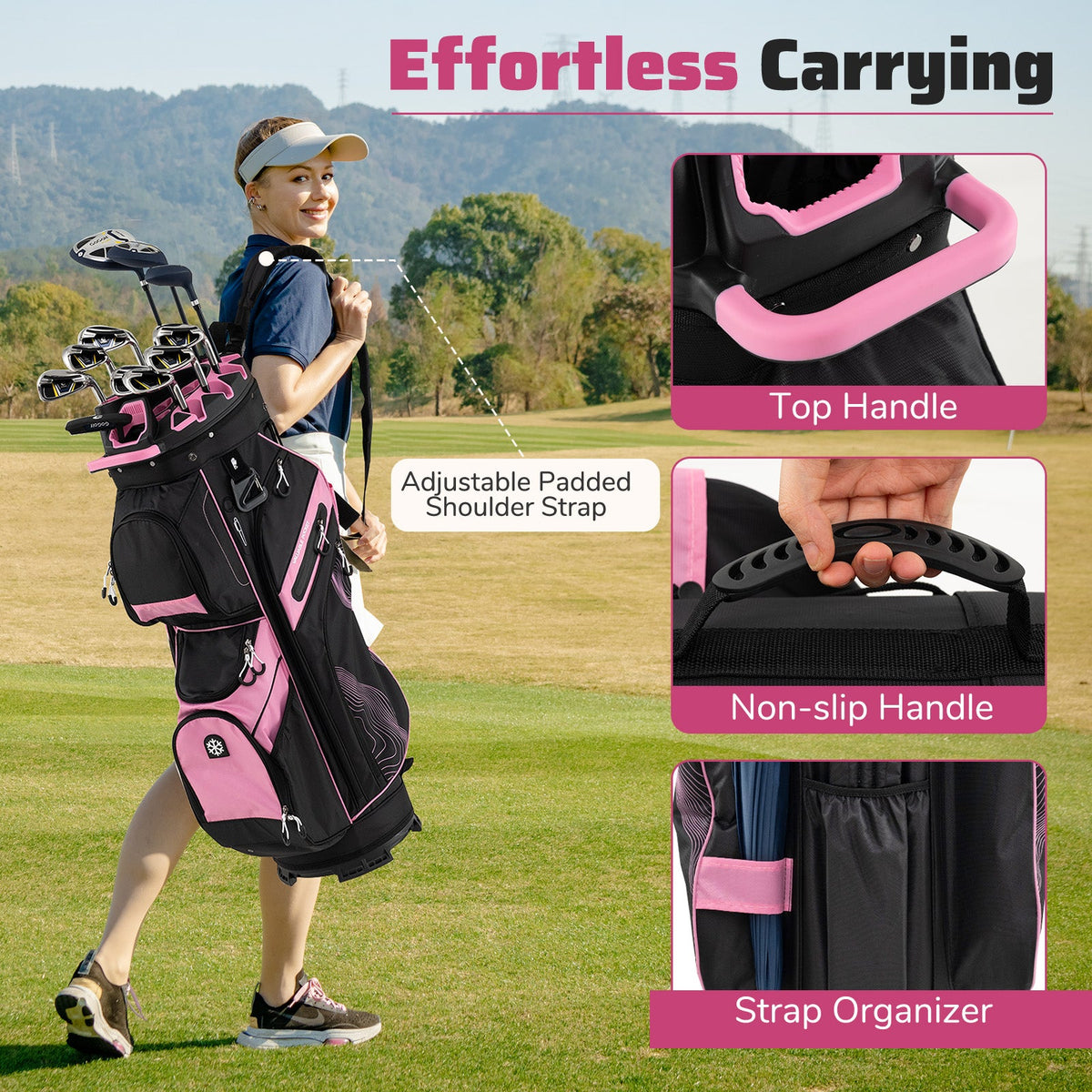 Molded Lock Top Golf Cart Bag with 14-Way Full Length Dividers and 11 Pockets, photo 32 of 36