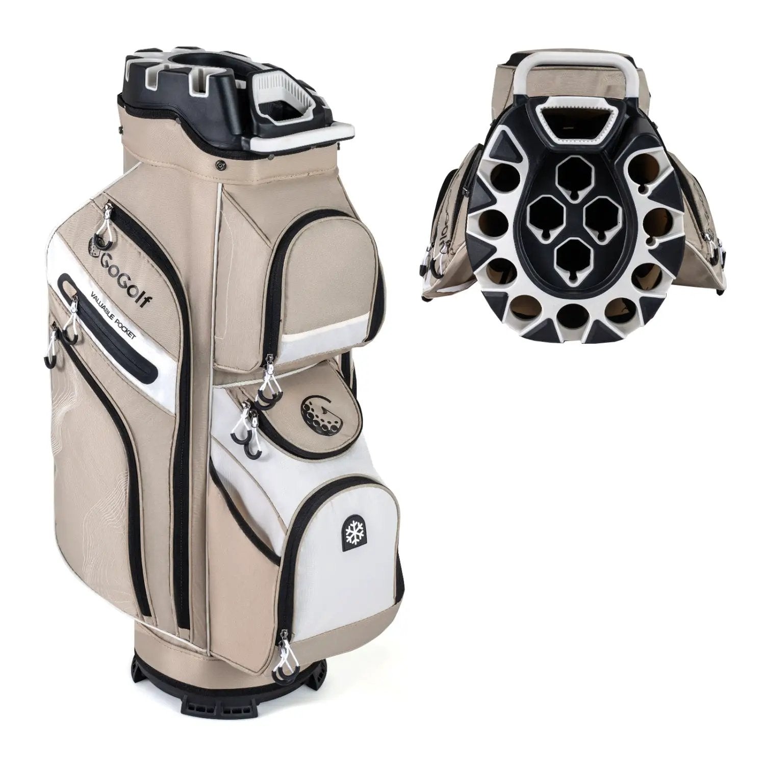 Molded Lock Top Golf Cart Bag with 14-Way Full Length Dividers and 11 Pockets by DirectDeals