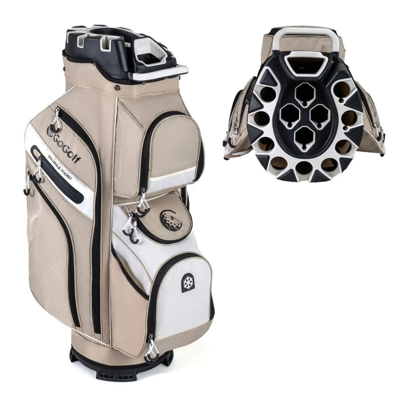 Molded Lock Top Golf Cart Bag with 14-Way Full Length Dividers and 11 Pockets by DirectDeals