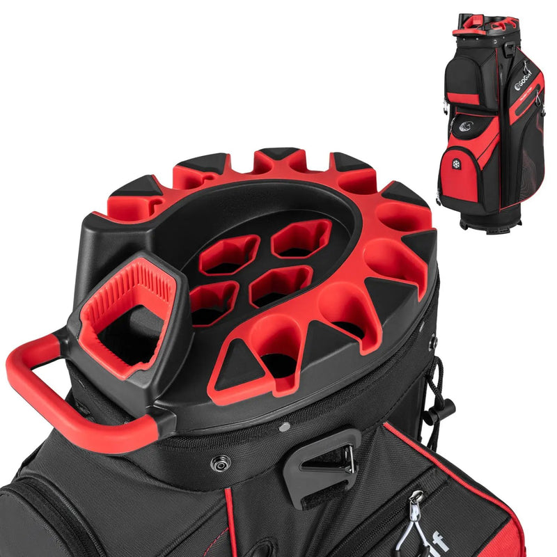 Molded Lock Top Golf Cart Bag with 14-Way Full Length Dividers and 11 Pockets by DirectDeals