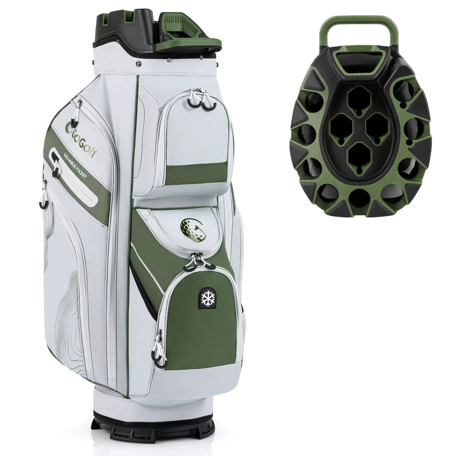 Molded Lock Top Golf Cart Bag with 14-Way Full Length Dividers and 11 Pockets by DirectDeals