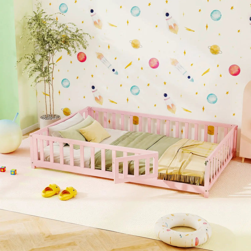Montessori Toddler Bed Frame with Full-Length Guardrails by DirectDeals