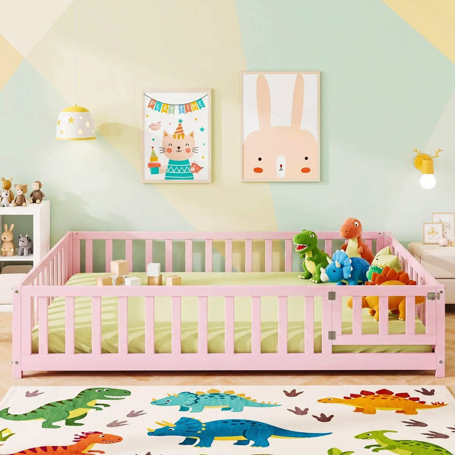 Montessori Toddler Bed Frame with Full-Length Guardrails by DirectDeals
