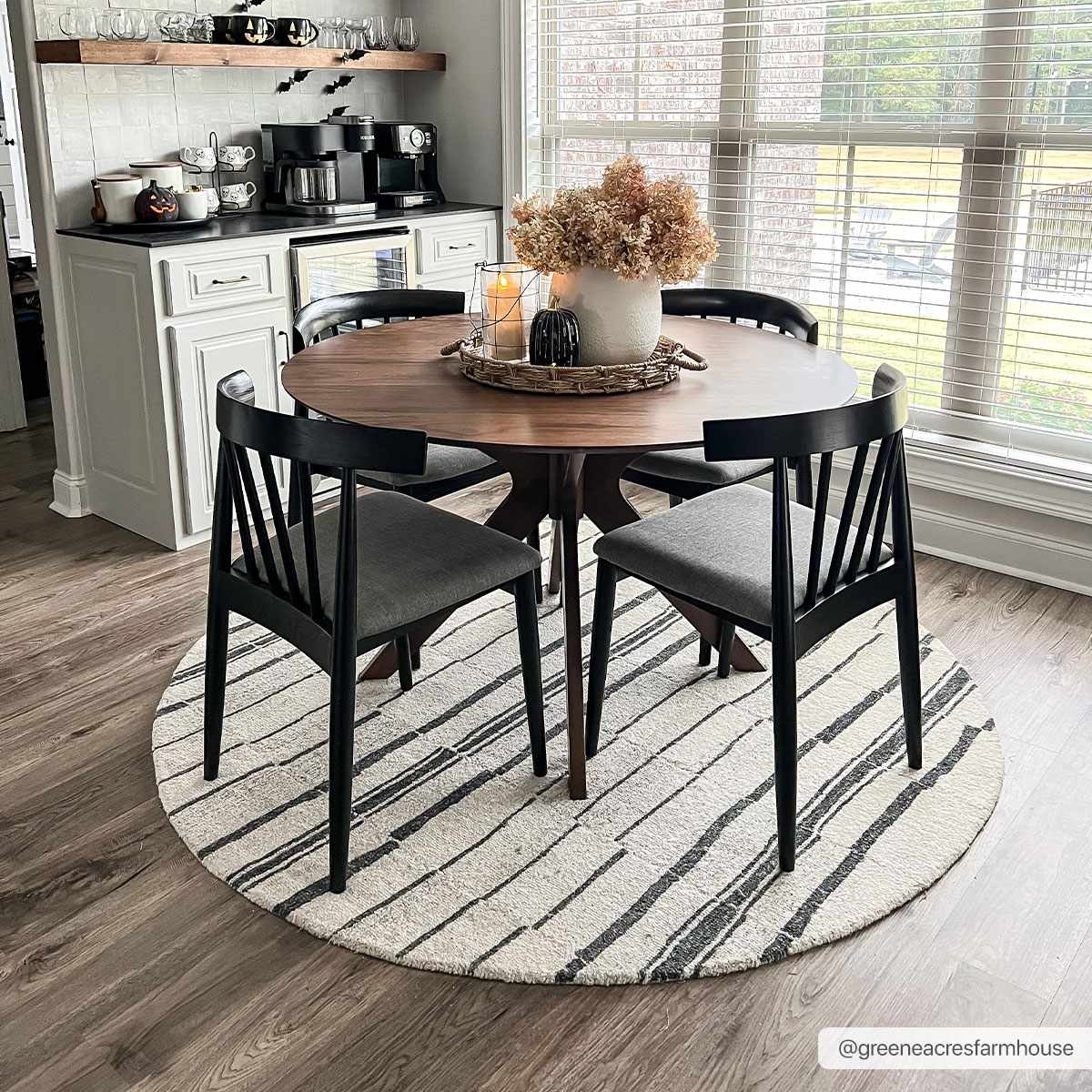 Moorebank Black Striped Wool Rug by Boutique Rugs