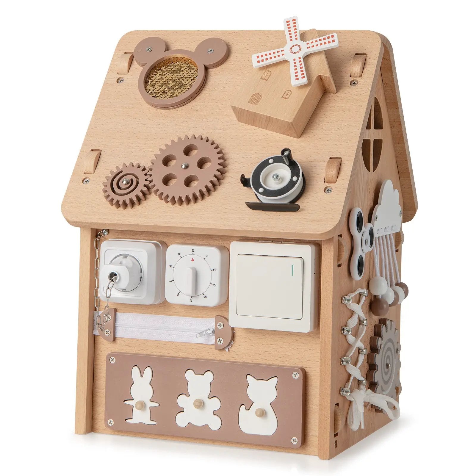 Multi-purpose Busy House with Sensory Games and Interior Storage Space by DirectDeals