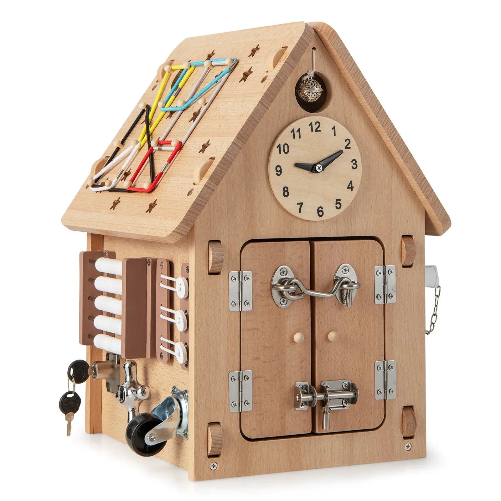 Multi-purpose Busy House with Sensory Games and Interior Storage Space by DirectDeals
