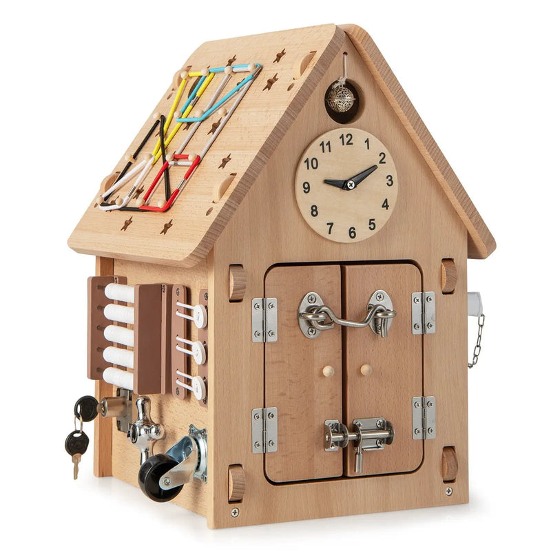 Multi-purpose Busy House with Sensory Games and Interior Storage Space by DirectDeals