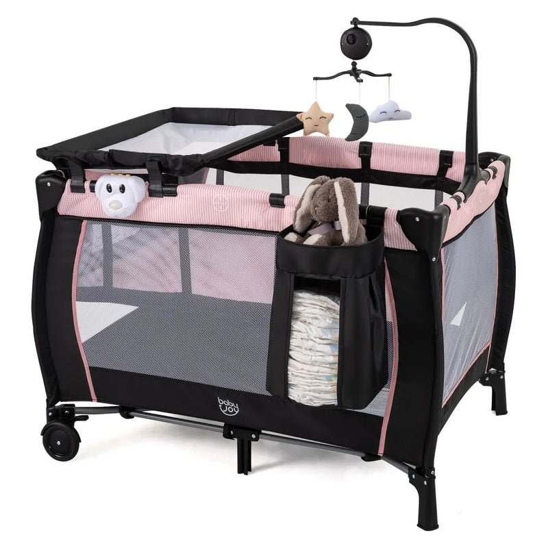 Baby Playpen with Changing Table and Bassinet - Pink by DirectDeals