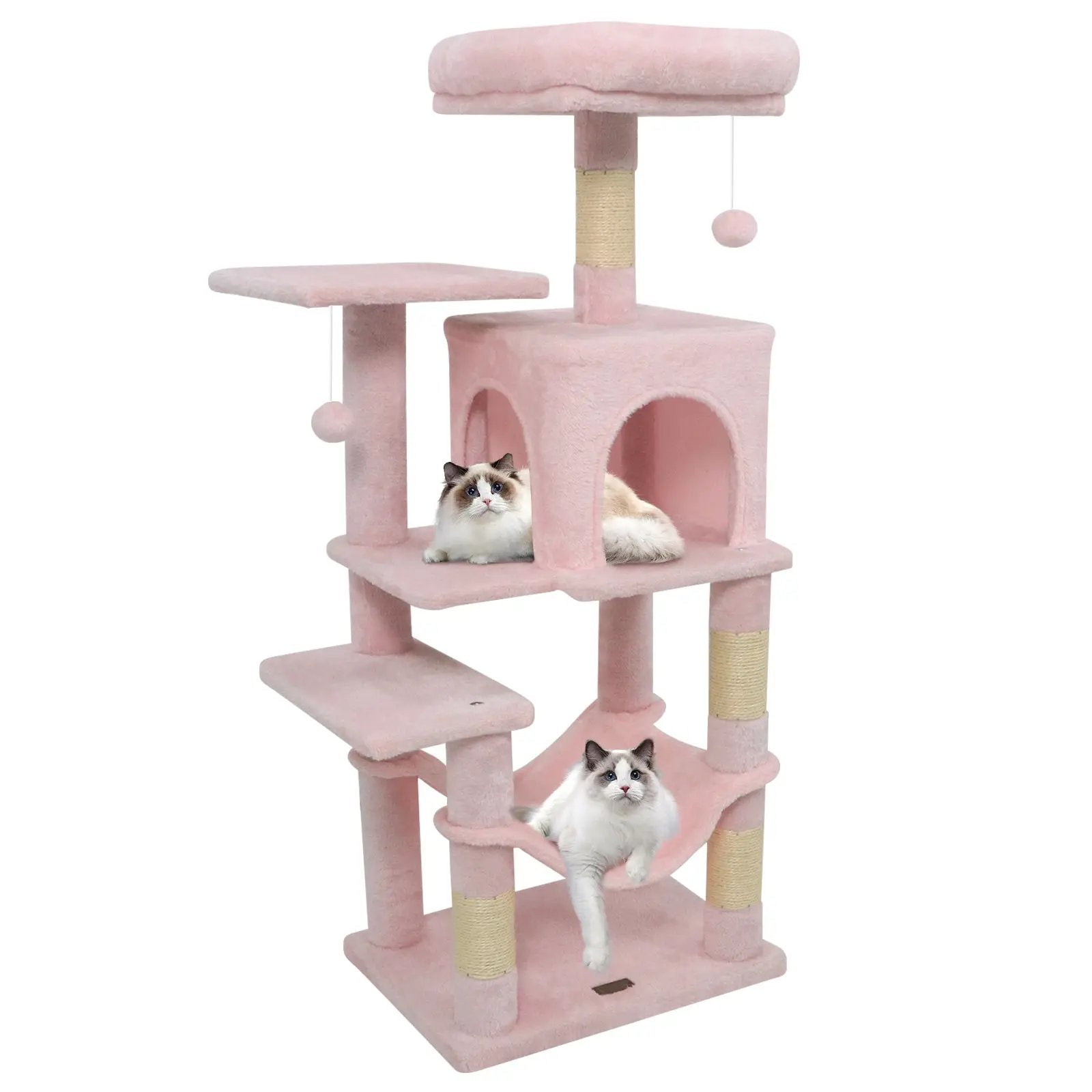 Multi-Level Cat Tower with 2-Door Condo and Padded Top Perch by DirectDeals