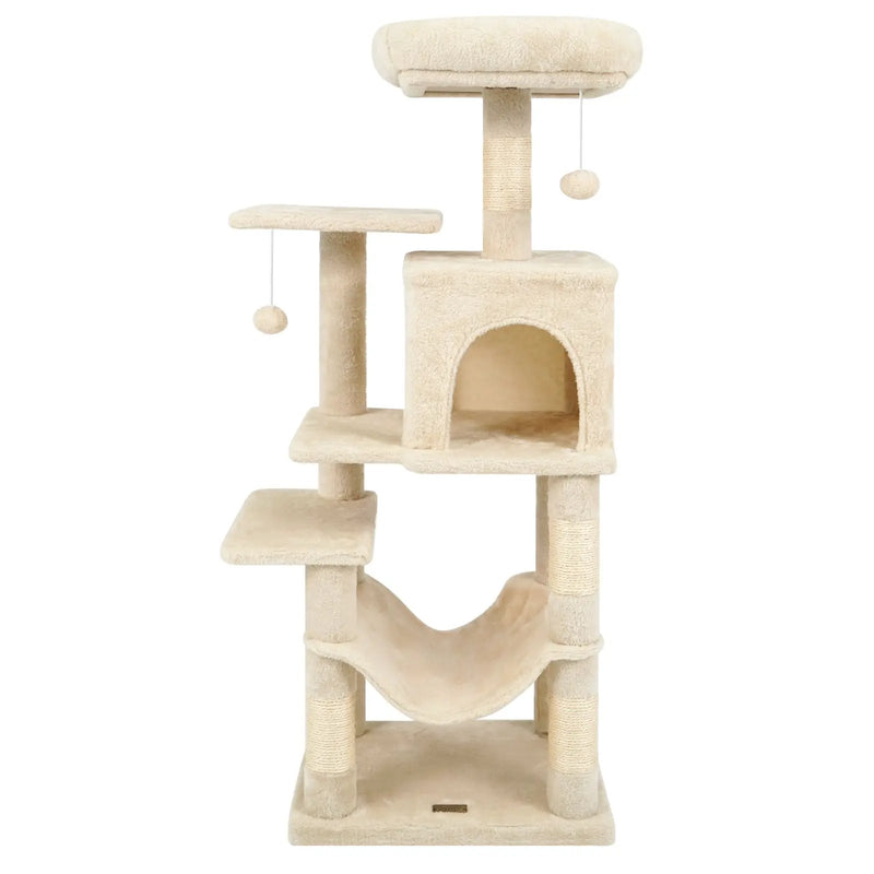 Multi-Level Cat Tower with 2-Door Condo and Padded Top Perch by DirectDeals