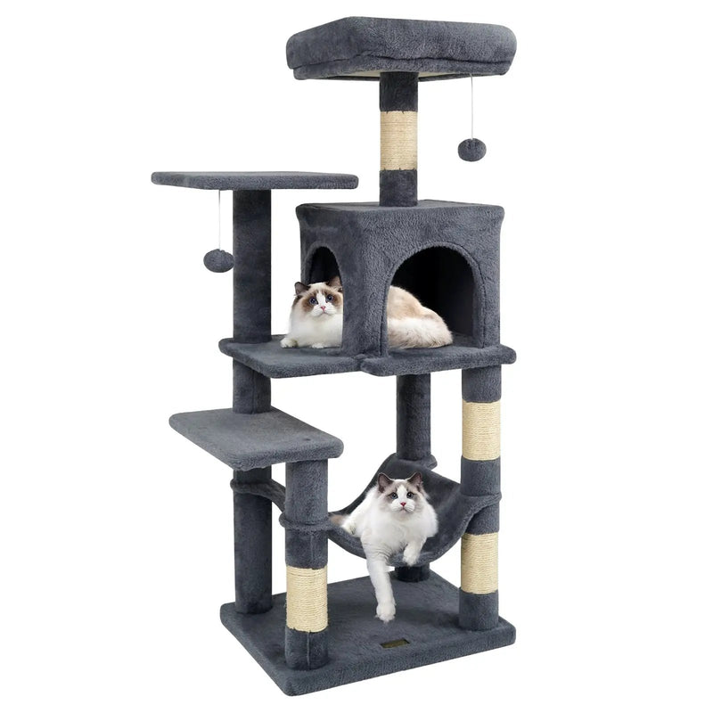 Multi-Level Cat Tower with 2-Door Condo and Padded Top Perch by DirectDeals