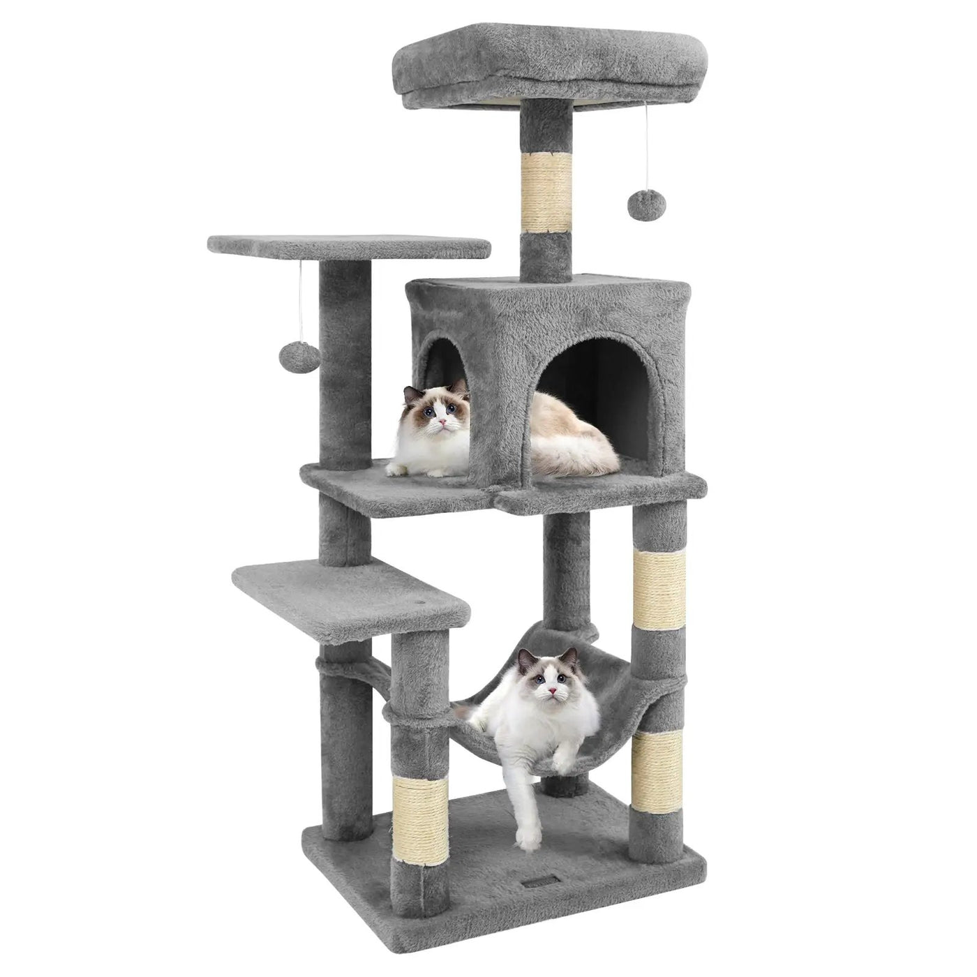 Multi-Level Cat Tower with 2-Door Condo and Padded Top Perch by DirectDeals