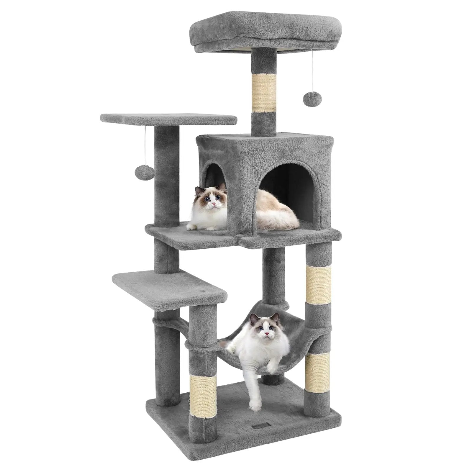 Multi-Level Cat Tower with 2-Door Condo and Padded Top Perch by DirectDeals