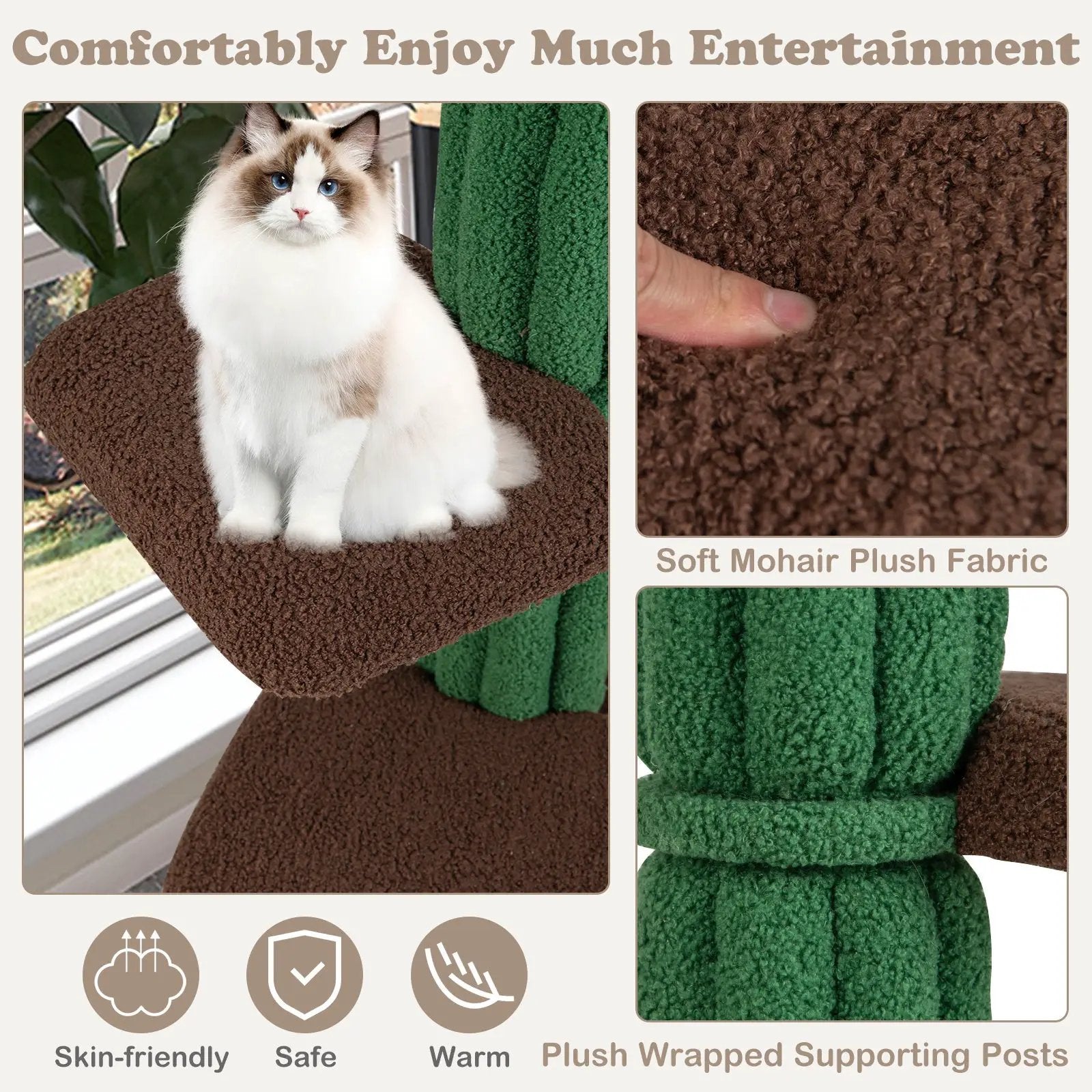 Multi-level Cat Tree with Condo and Anti-tipping Device-Green by DirectDeals
