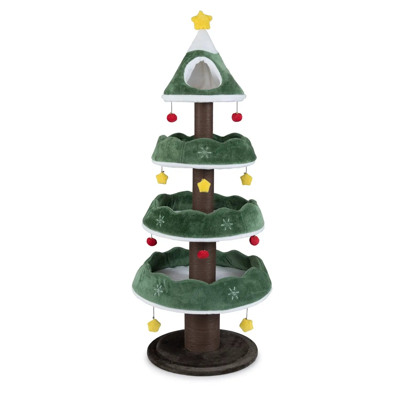 Christmas Cat Tree with 3 Platforms & Top Perch by DirectDeals