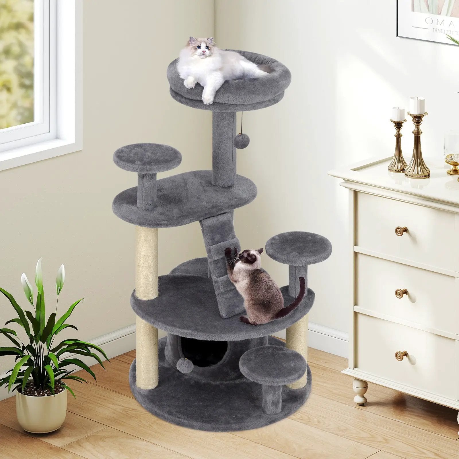 Multi-level Kitty Tower with Condo and Climbing Ladder-GR by DirectDeals
