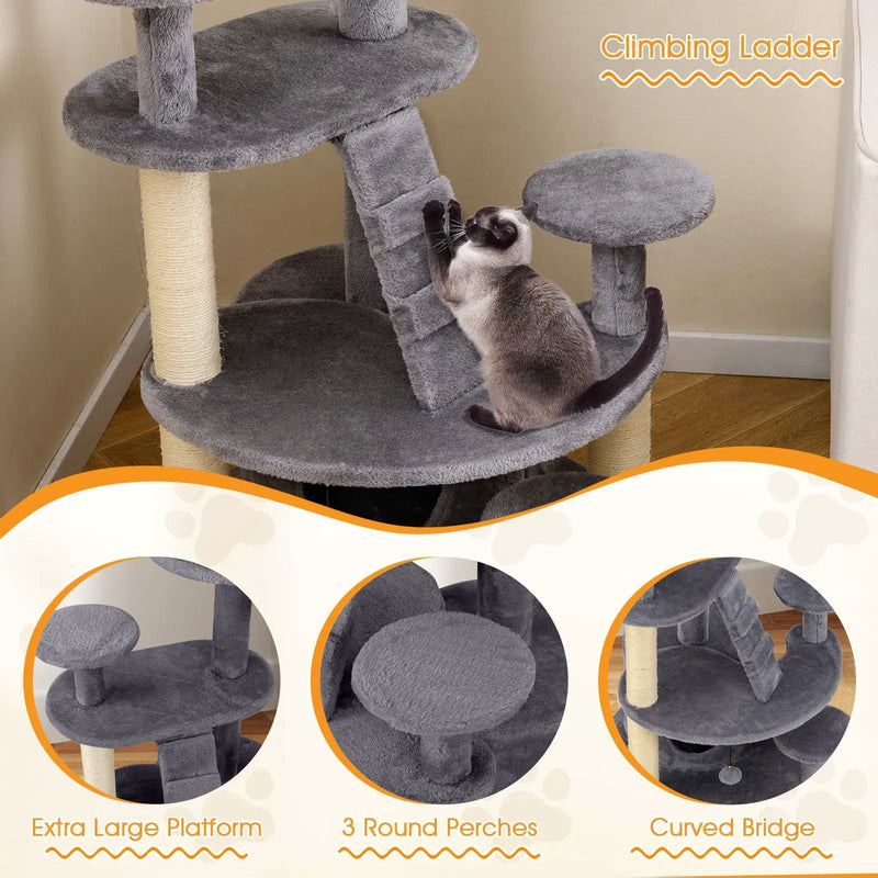 Multi-level Kitty Tower with Condo and Climbing Ladder-GR by DirectDeals