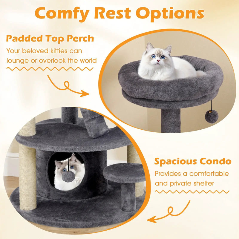 Multi-level Kitty Tower with Condo and Climbing Ladder-GR by DirectDeals