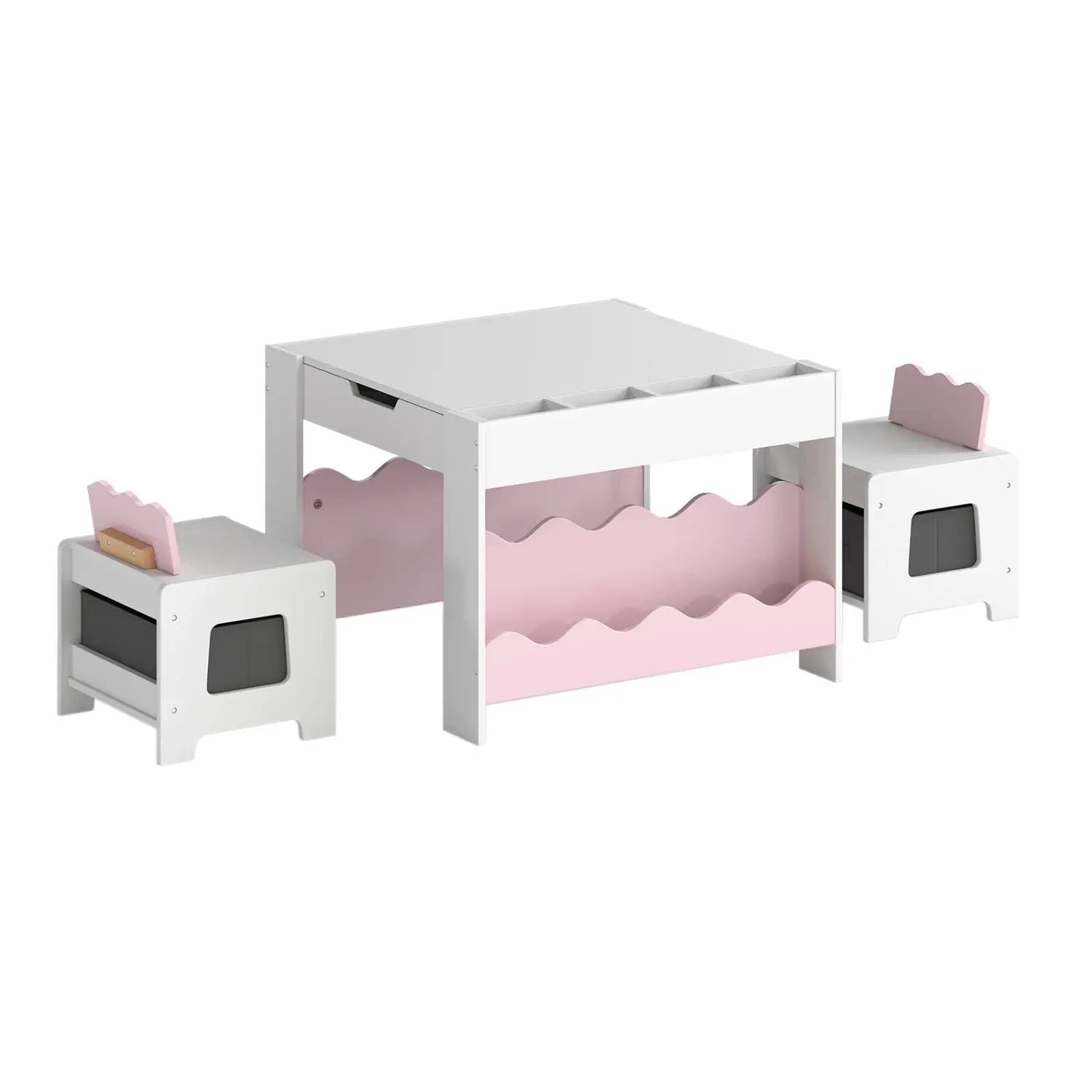 Multi-purpose Activity Kids Table and Chairs Set with Double-sided Tabletop by DirectDeals