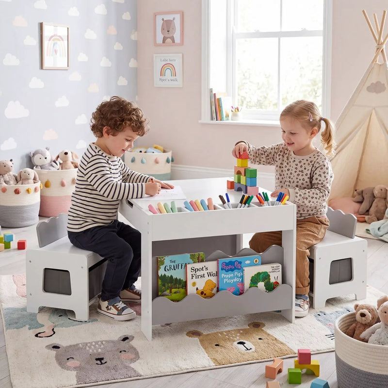 Multi-purpose Activity Kids Table and Chairs Set with Double-sided Tabletop by DirectDeals