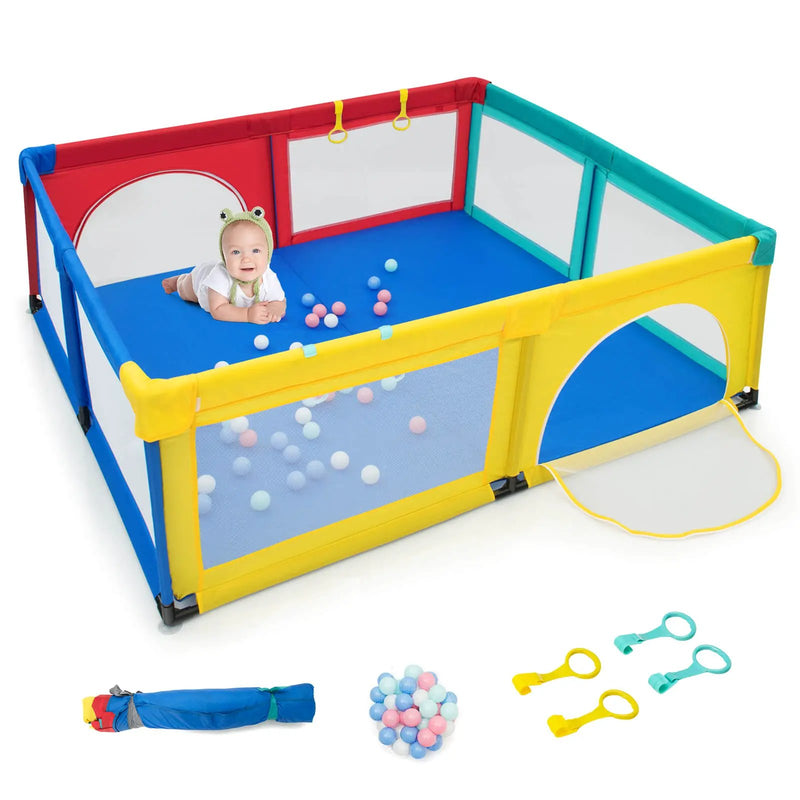 Large Infant Baby Playpen Safety Play Center Yard with 50 Ocean Balls by DirectDeals