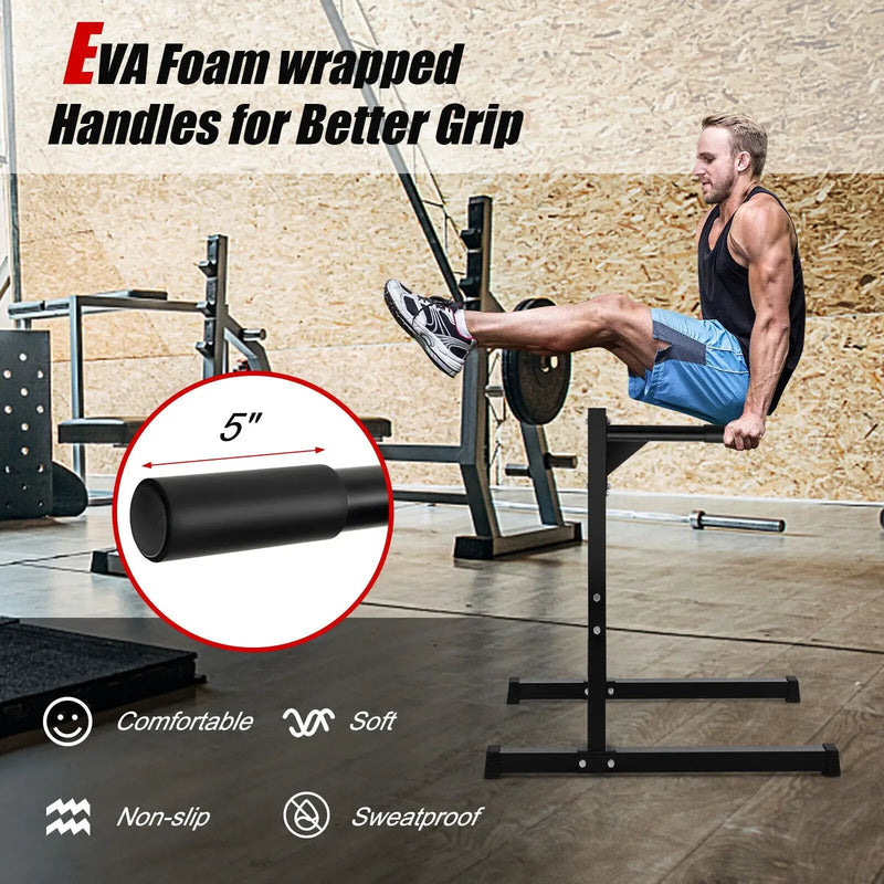 Multifunctional Dip Stand with Foam Handles for Home Gym by DirectDeals