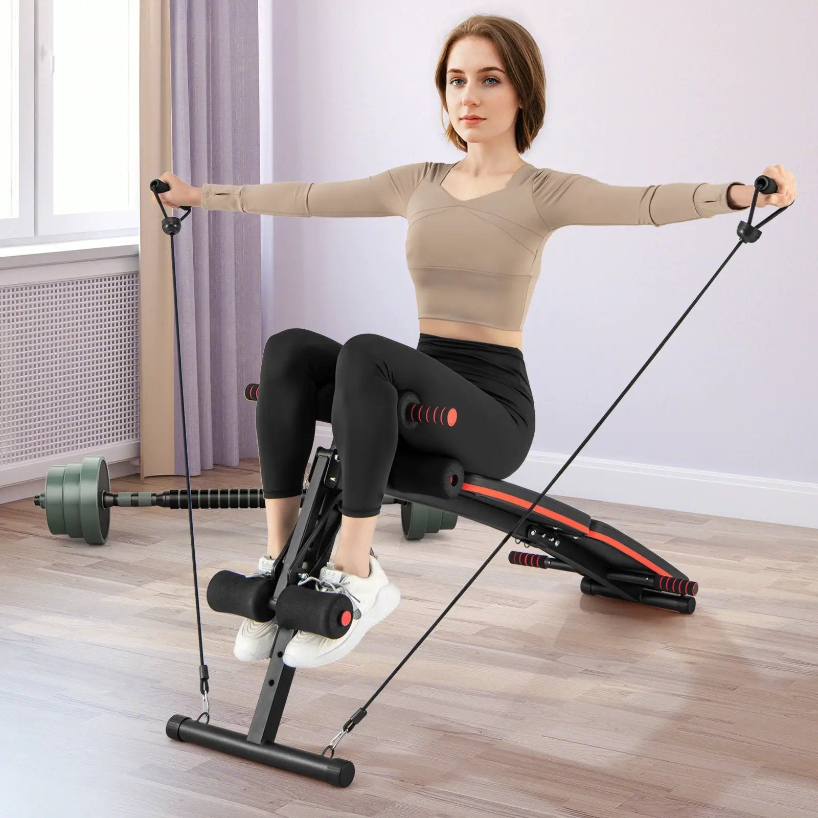 Multifunctional Sit up Bench 4 Position Adjustable Metal Workout Bench by DirectDeals