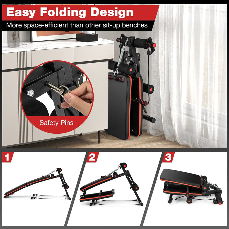 Multifunctional Sit up Bench 4 Position Adjustable Metal Workout Bench by DirectDeals