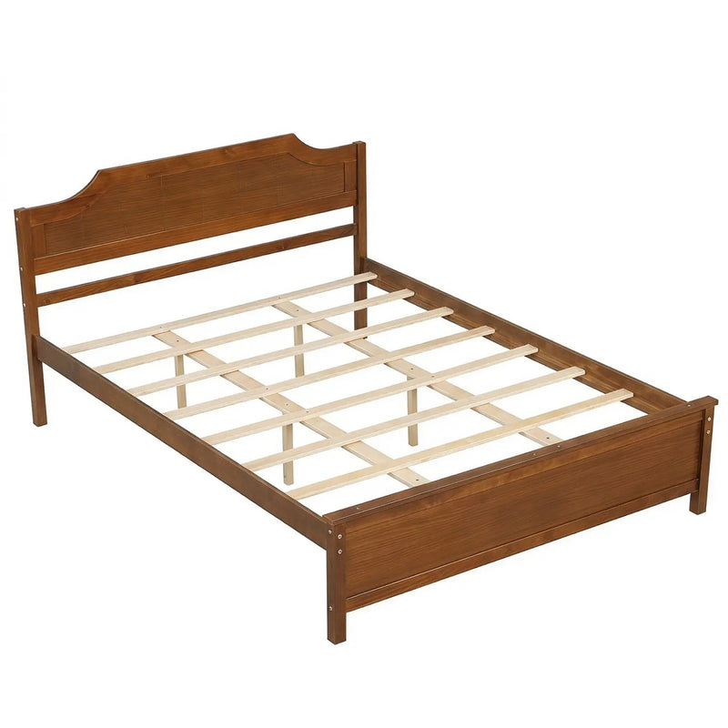 Solid Wood Platform Bed Frame with Headboard by DirectDeals