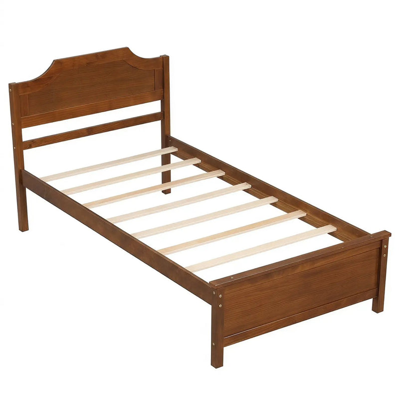 Solid Wood Platform Bed Frame with Headboard by DirectDeals