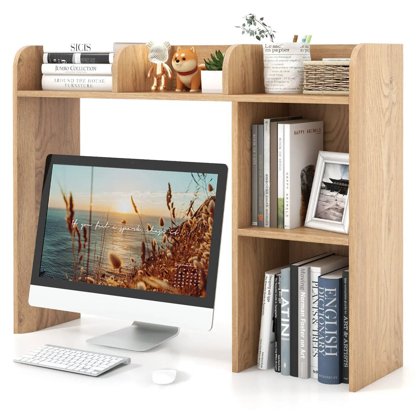 3-Tier Multipurpose Desk Bookshelf with 4 Shelves by DirectDeals