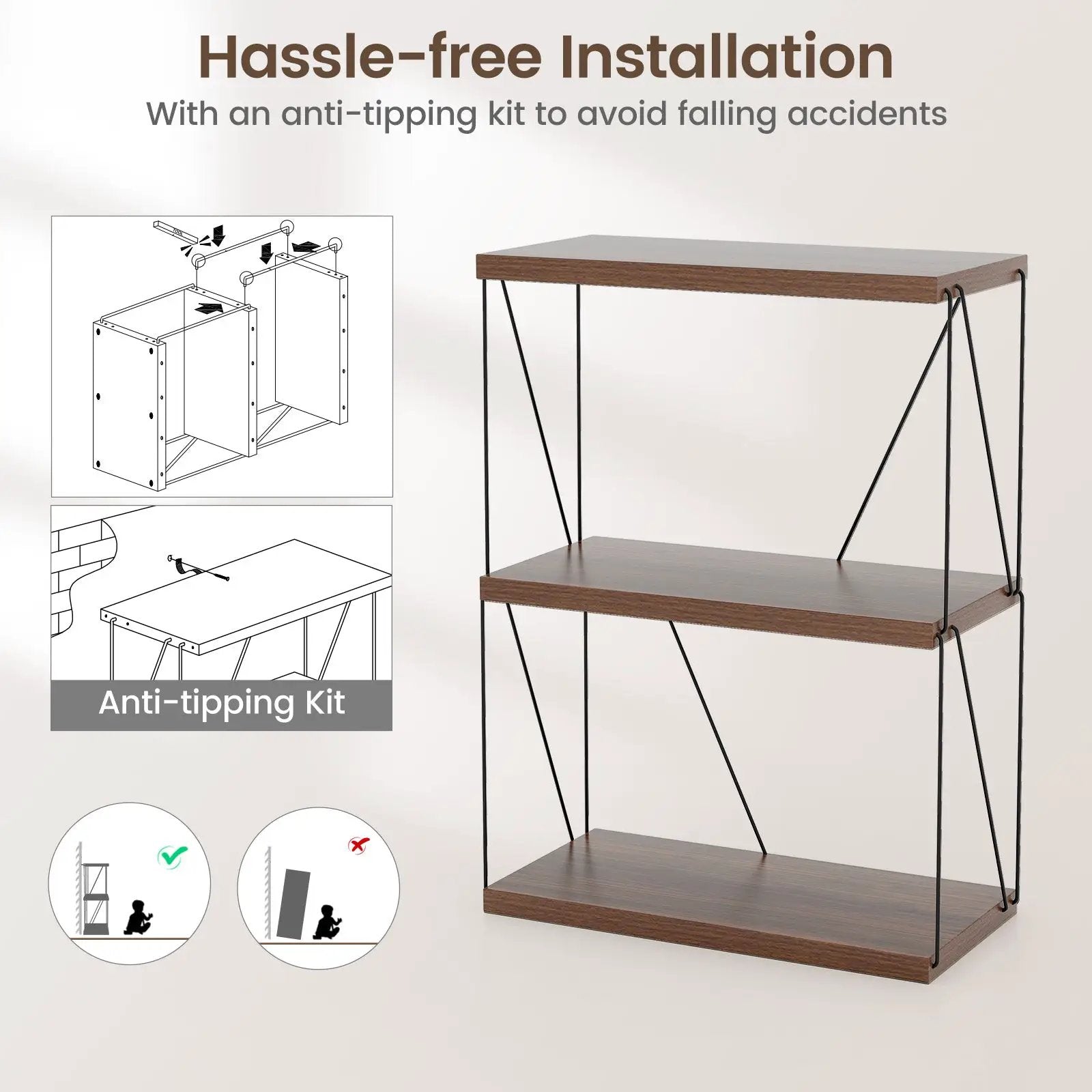 3-Tier Multipurpose Display Rack with Metal Frame by DirectDeals