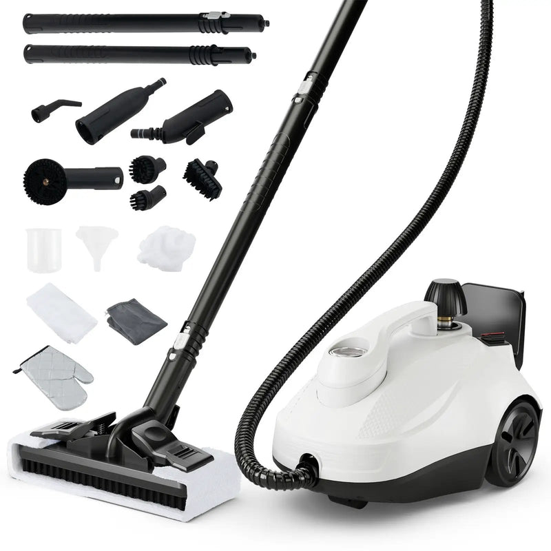 Multipurpose Steam Cleaner 1800W Portable Household Steamer with 61 oz Tank-Gray & White by DirectDeals