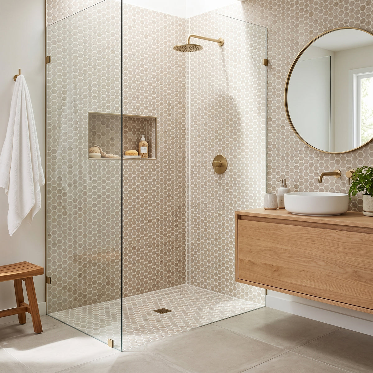 Myrtle Sands Round Matte Porcelain Mosaics, photo 3 of 5