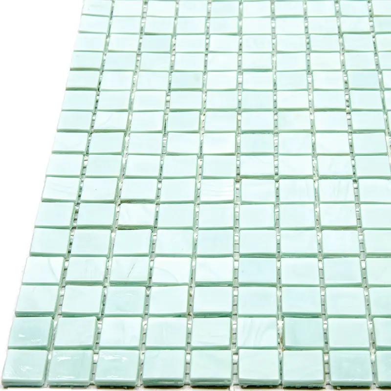 Light Blue-Green 12x12 Glossy Uniform Square Glass Mosaic Tile (20 pack, 18.69 sq ft/case) by Apollo Tile