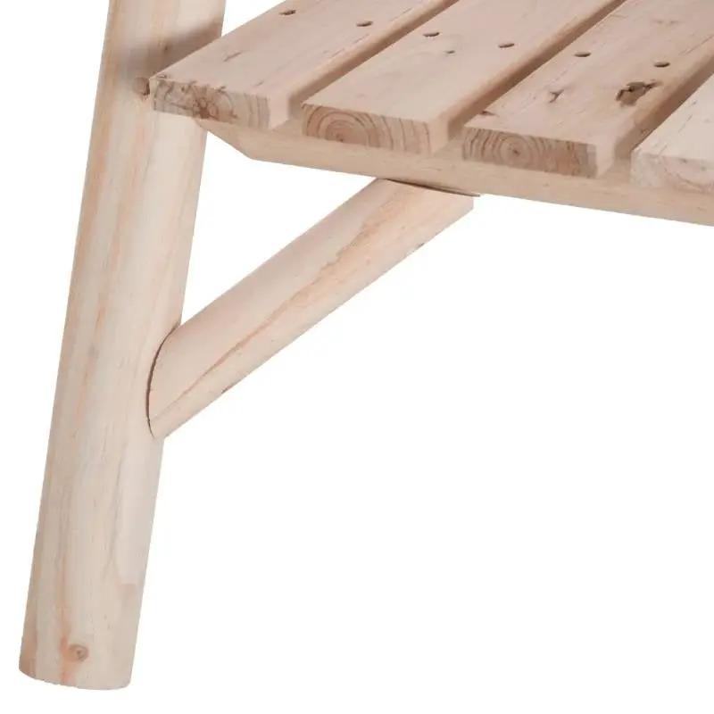 Adirondack Patio 2 Chair Lounger with Center Coffee Table Natural by HomePacific
