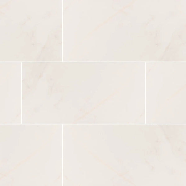 Adella Calacatta 12x24 Satin Matte Ceramic Mosaics