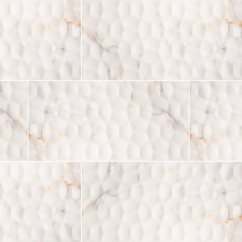 Adella Viso Calacatta 12x24 Satin Matte Ceramic Mosaics by MSI Surfaces