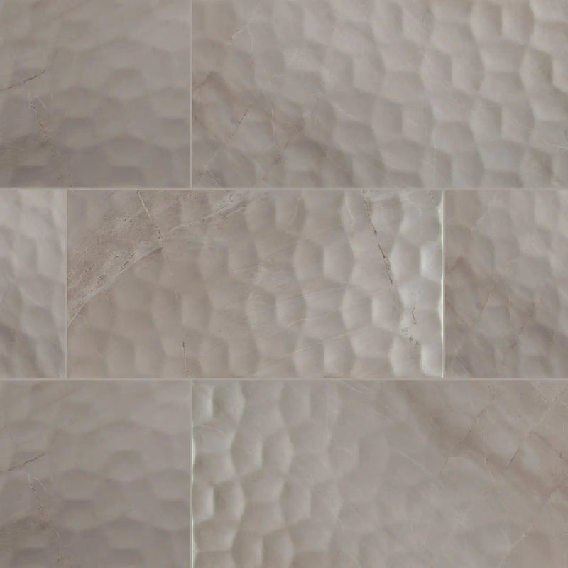Adella Viso Gris 12x24 Satin Matte Ceramic Mosaics close up